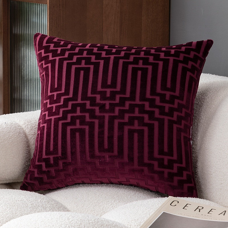 The Art Deco Flock Velvet Pillow Cover