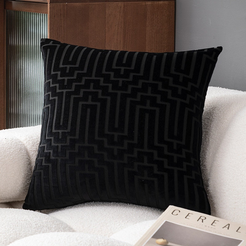 The Art Deco Flock Velvet Pillow Cover