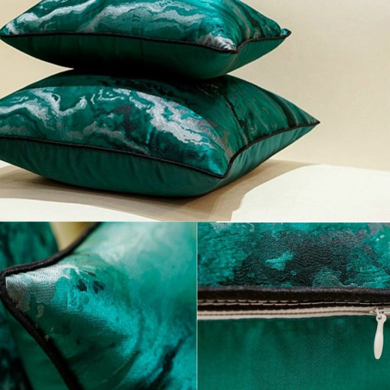 The Malachite Jacquard Pillow Cover