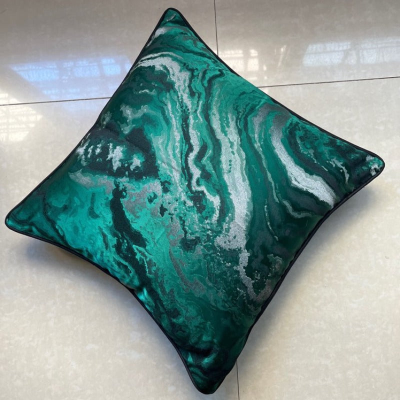 The Malachite Jacquard Pillow Cover