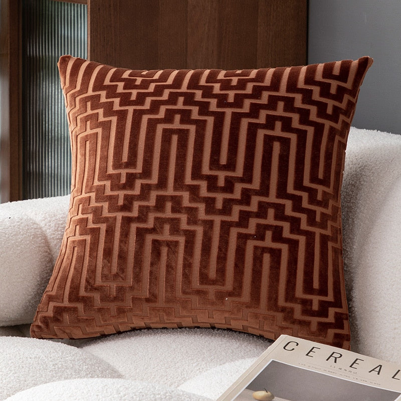 The Art Deco Flock Velvet Pillow Cover