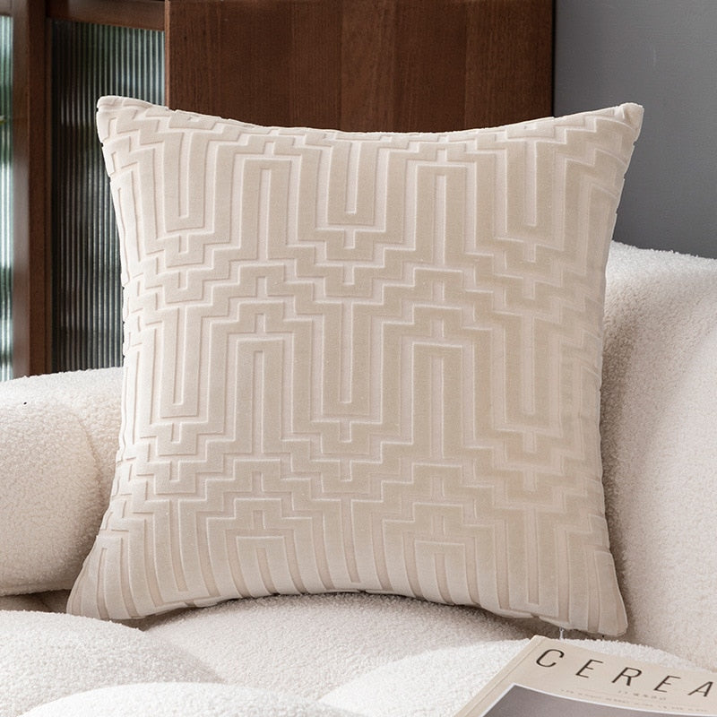 The Art Deco Flock Velvet Pillow Cover
