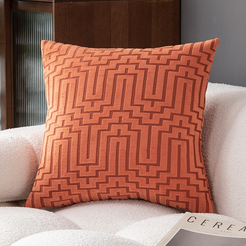 The Art Deco Flock Velvet Pillow Cover