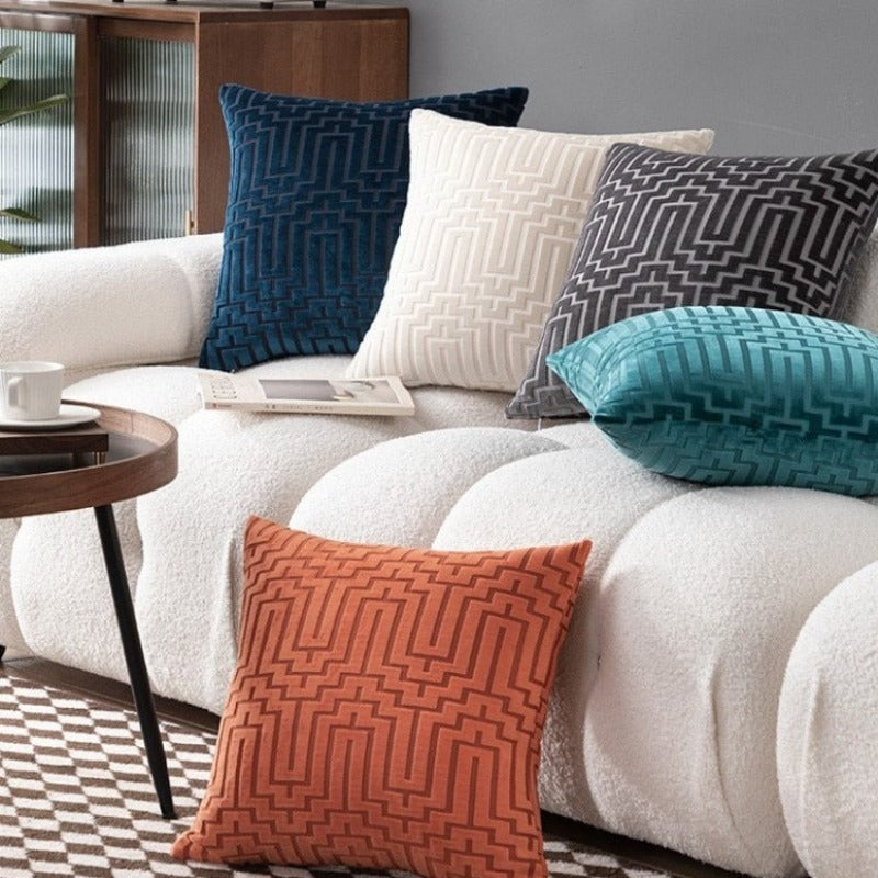 The Art Deco Flock Velvet Pillow Cover