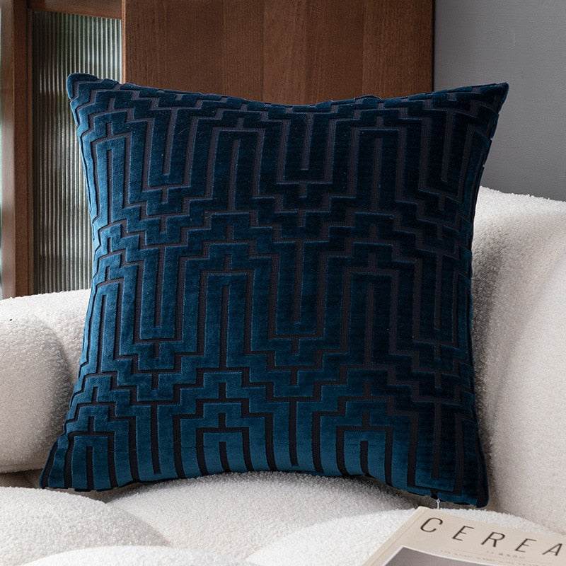 The Art Deco Flock Velvet Pillow Cover