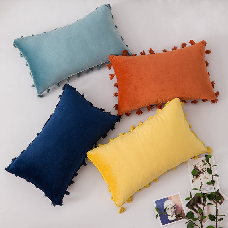 The Boho Velvet Tassel Pillow Cover Collection