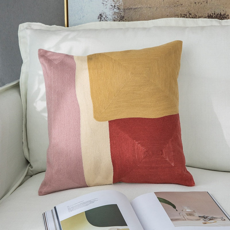 The Abstract Expressionist Embroidered Pillow Cover Collection