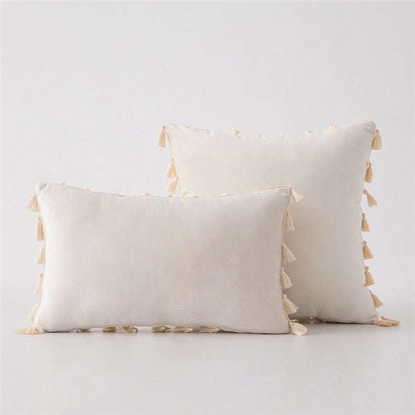 The Boho Velvet Tassel Pillow Cover Collection