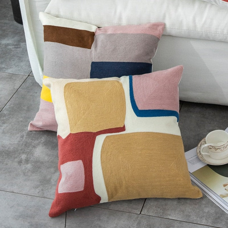 The Abstract Expressionist Embroidered Pillow Cover Collection