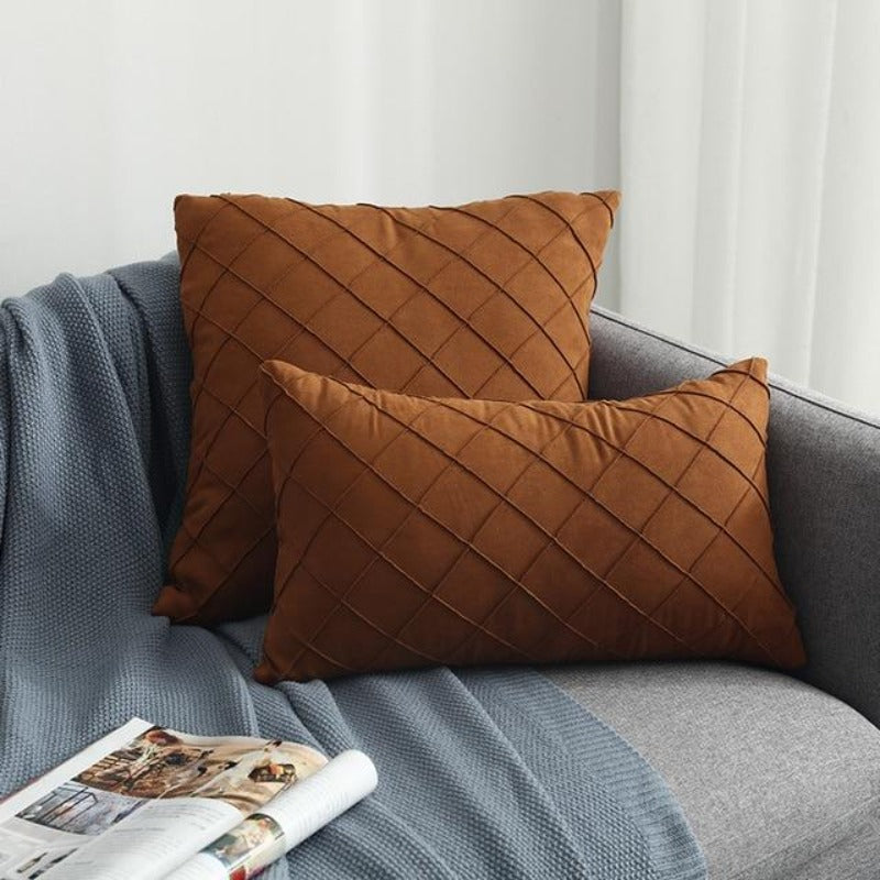 The Pin-Tucked Trellis Pillow Cover