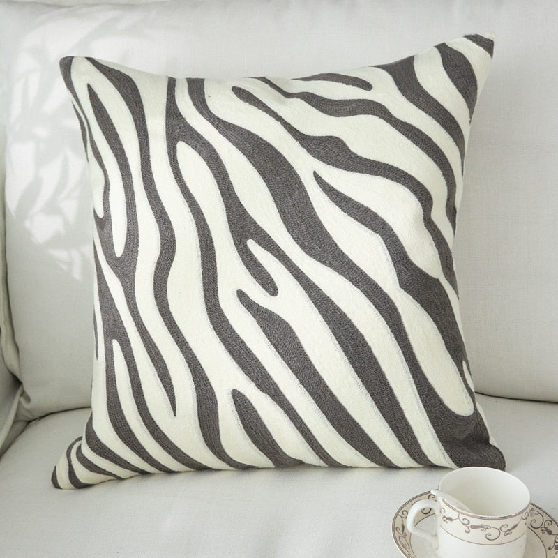 The Modern Safari Embroidered Pillow Cover