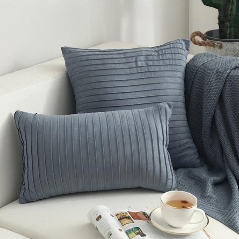 The Pretty Pleats Faux Suede Pillow Cover