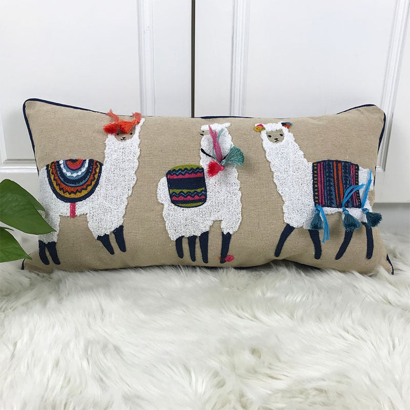 The Three Amigos Alpaca Lumbar Pillow Cover
