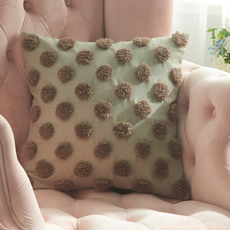 The Polka Poms Pillow Cover