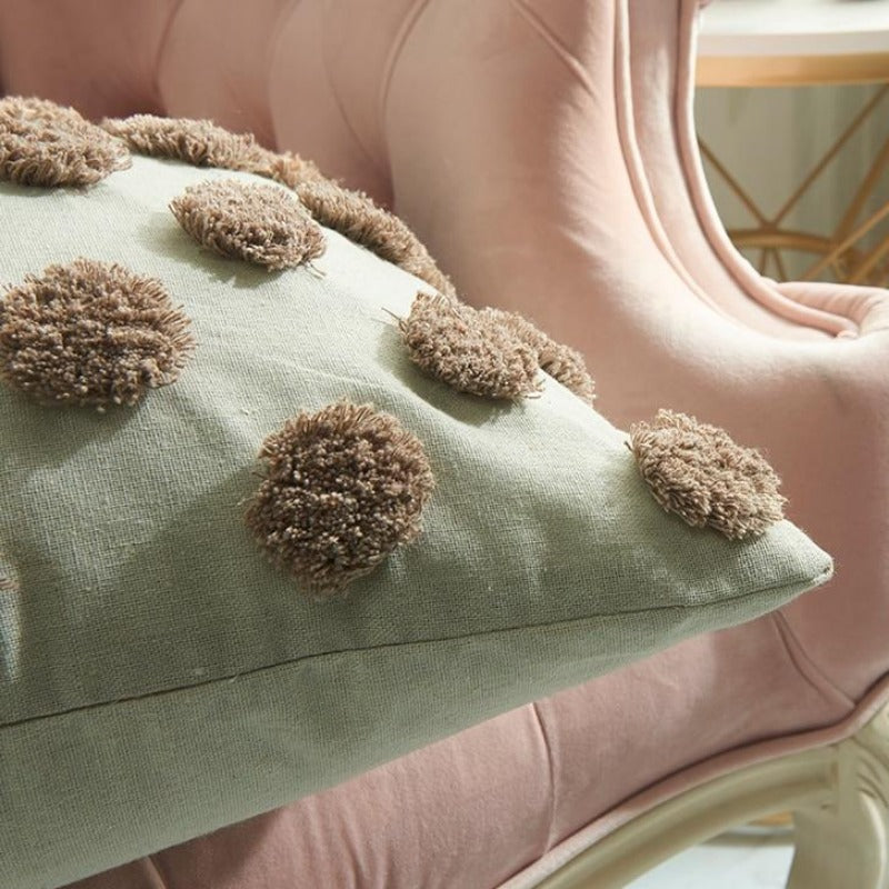 The Polka Poms Pillow Cover