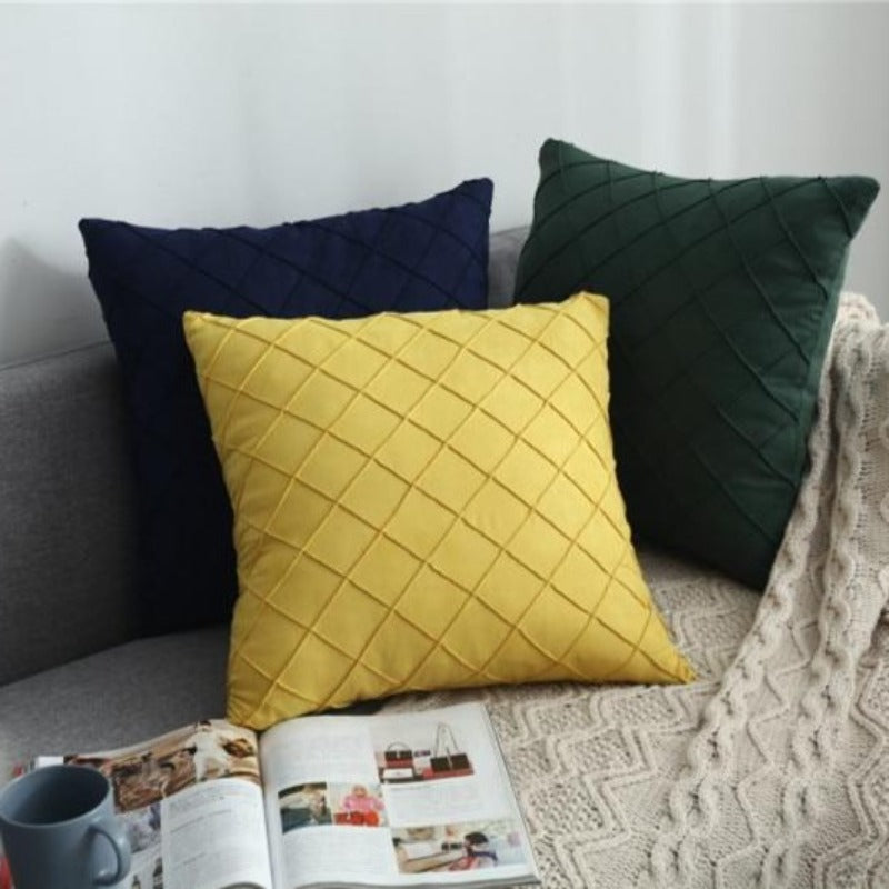 The Pin-Tucked Trellis Pillow Cover