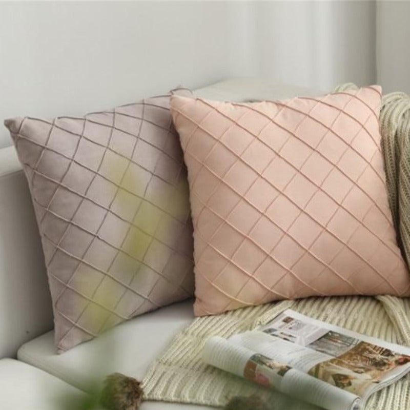 The Pin-Tucked Trellis Pillow Cover