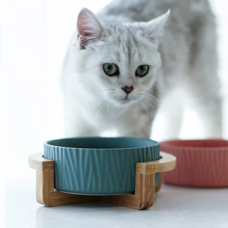 The Woodland Texture Pet Food Bowl with Stand