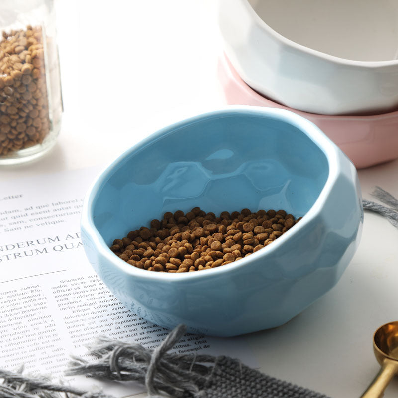 The Faceted Gem Ceramic Pet Food Bowl