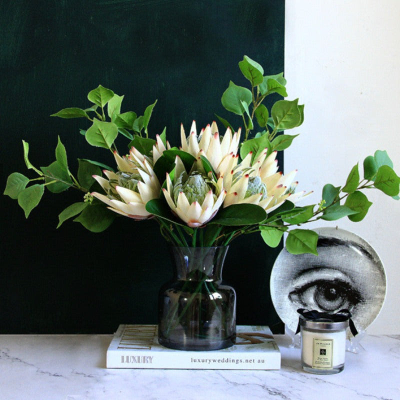 The King Protea Faux Floral Bloom