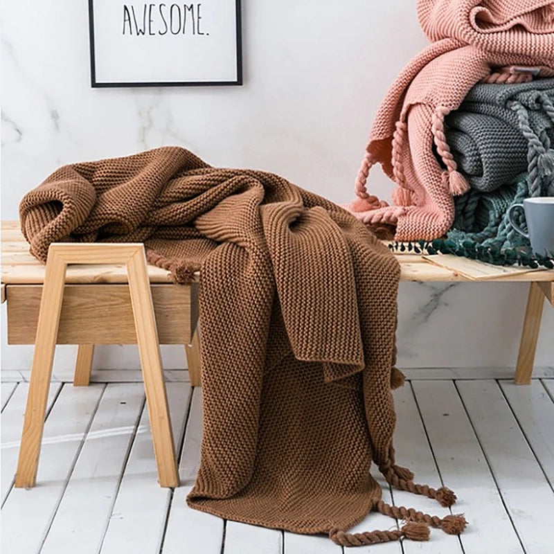 The Twist Fringe Throw Blanket